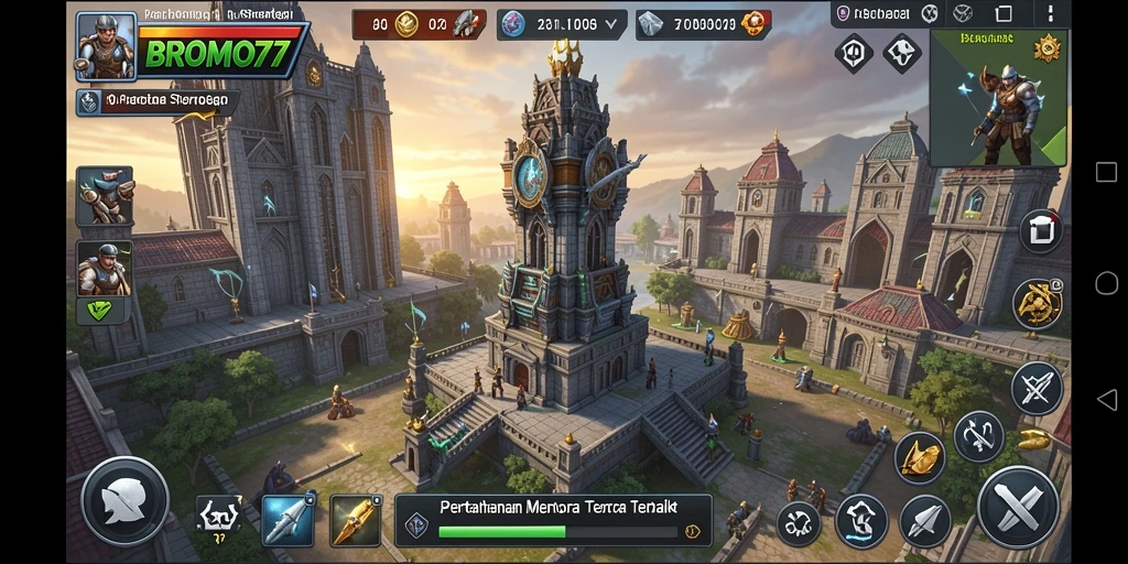 Tampilan gameplay BROMO77 yang menegangkan dalam Tower Defense.