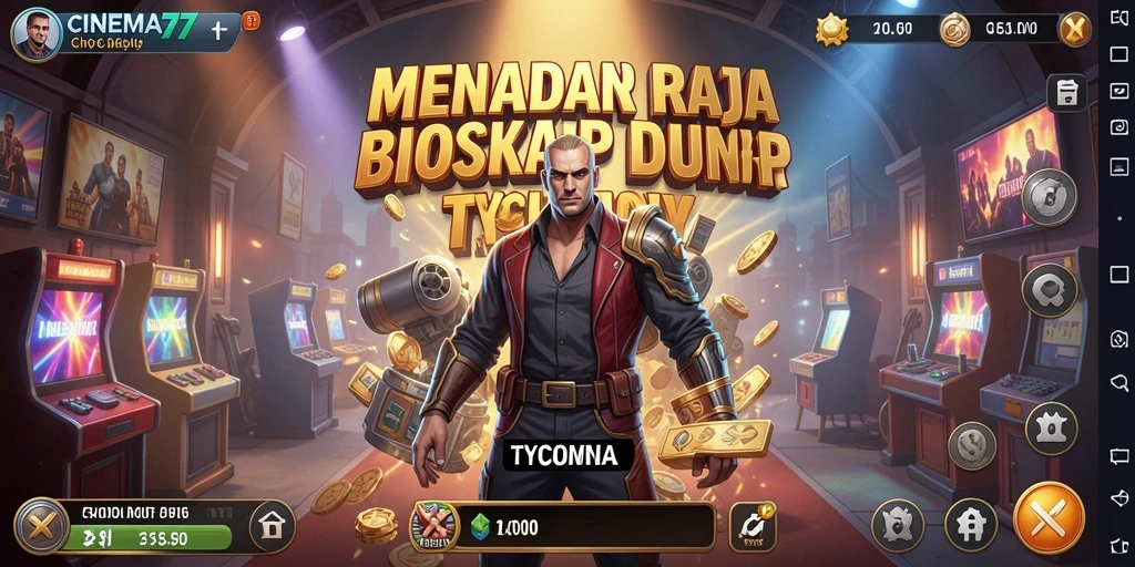 Screenshot utama CINEMA77 yang menampilkan gameplay Tycoon yang seru.