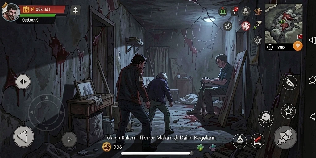 Tampilan menyeramkan dalam gameplay D06 yang menegangkan.