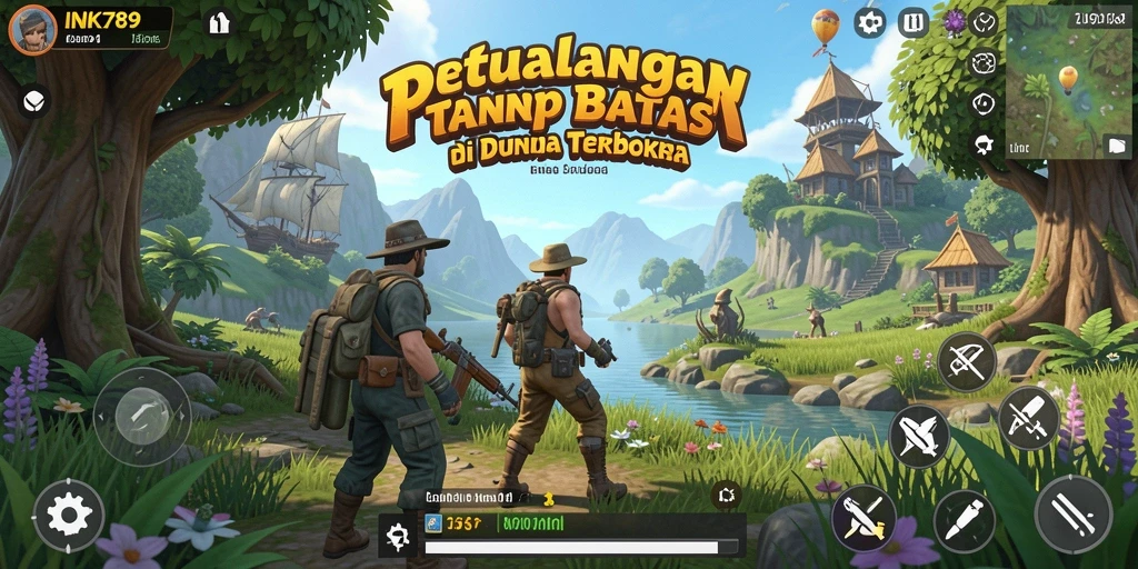 Screenshot gameplay menunjukkan petualangan seru di dunia Open World.