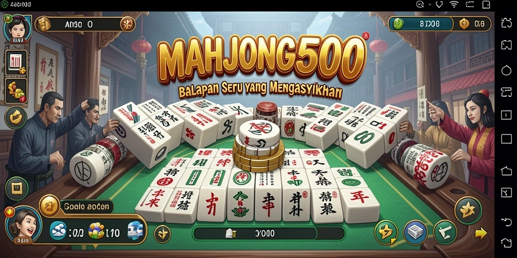 Tampilan screenshot gameplay MAHJONG500 dengan balapan menegangkan.