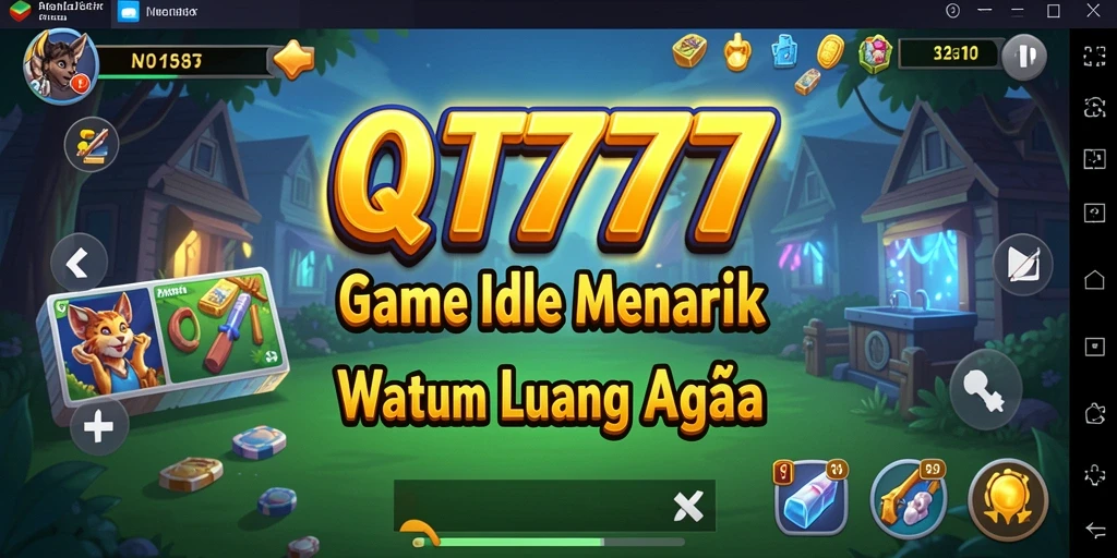 Tangkapan layar gameplay QT777 menampilkan momen saat karakter sedang mengumpulkan sumber daya.