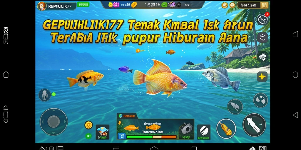 Tampilan gameplay seru dari REPUBLIK77 saat menembak ikan.