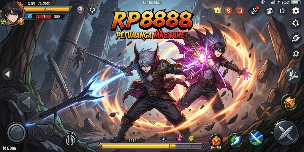 Tampilan menarik dari gameplay RP8888 yang penuh aksi dan karakter Anime.